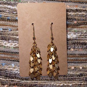Gold shimmer dangle earrings